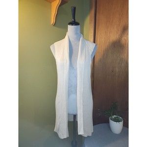 Gap Knit Sleeveless Knit Cardigan Size: L Color: Oatmeal